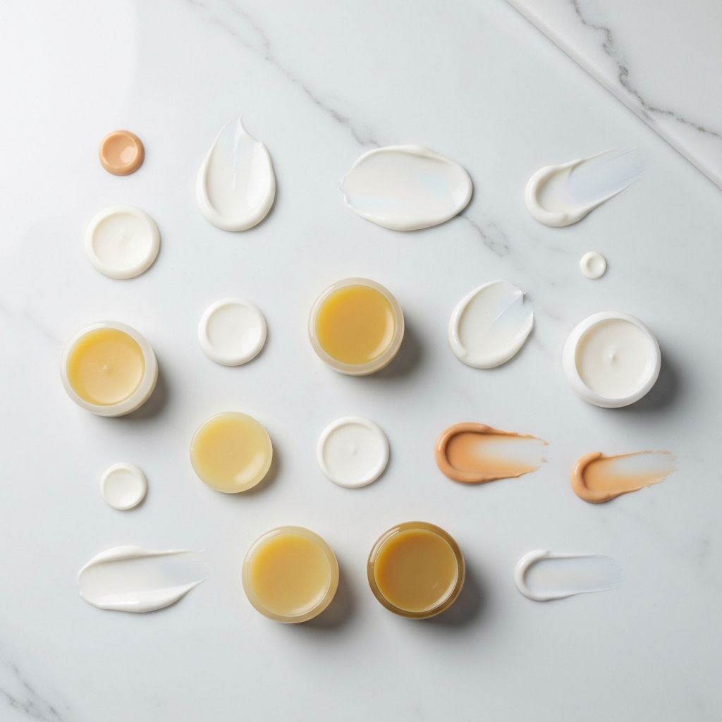 Texturas de productos cosméticos